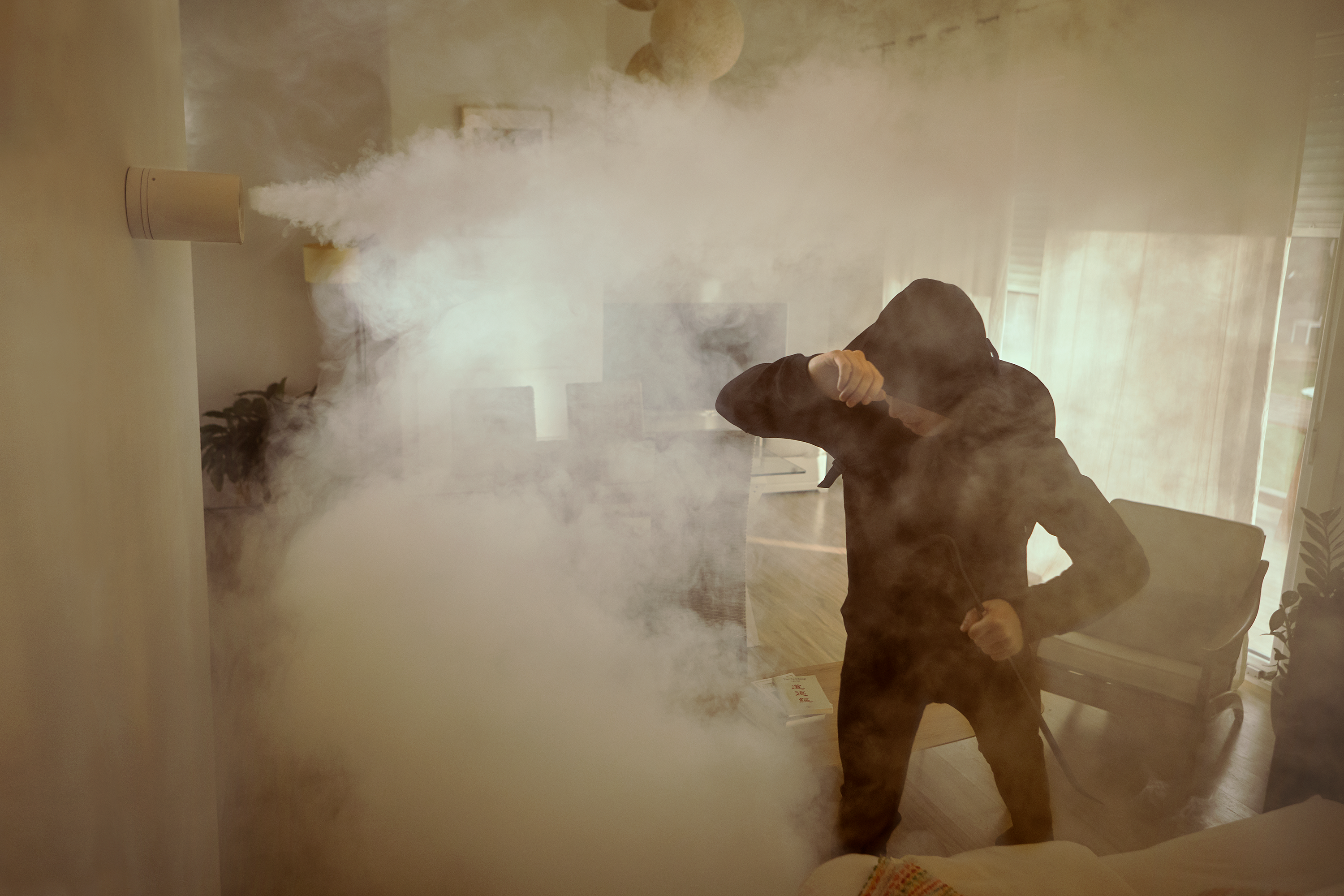 alarma con humo antirrobo